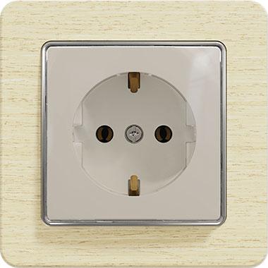 Sedna socket outlet (beige insert, birch frame)